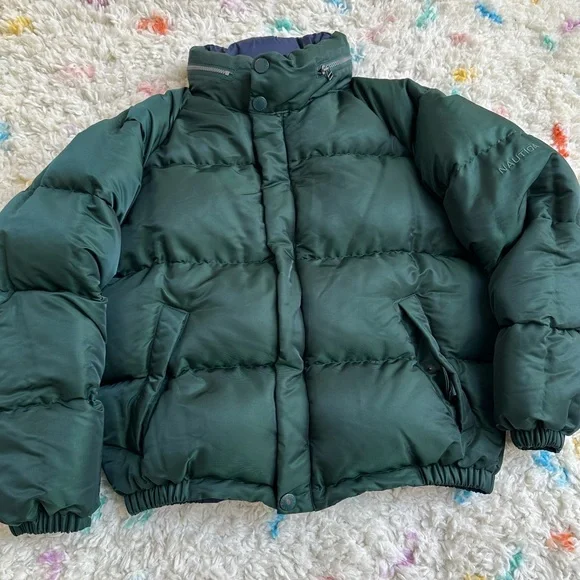 Vintage 90s Y2K Nautica Reversible Goose Down Puffer Jacket - Picture 7 of 7